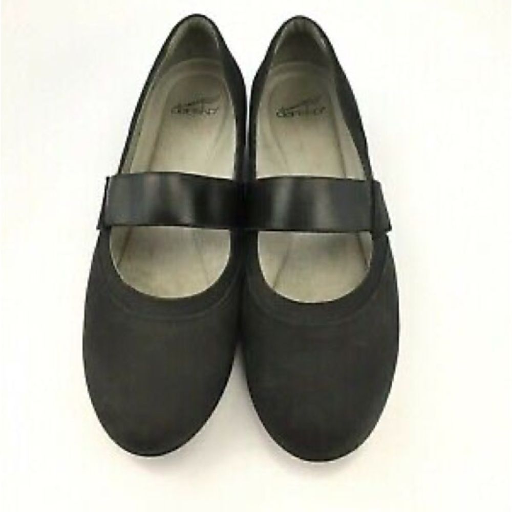 Dansko | Women's Black Kendra Mary Jane Wedge Milled Nubuck | 40 9.5-10